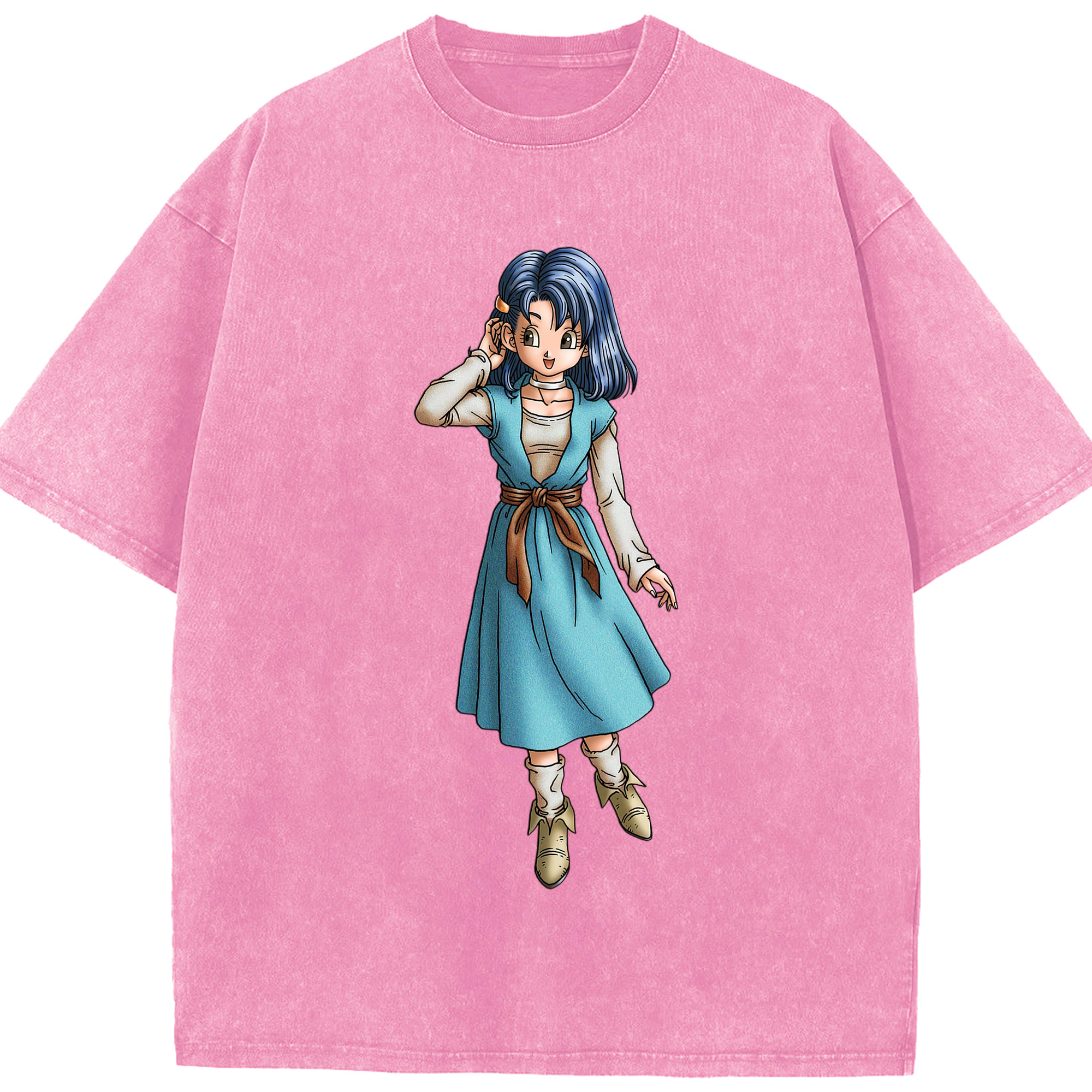 （画像用） ドラゴンクエスト Doragon Kuesuto Dragon Quest 綿100% ヴィンテージ風 半袖Tシャツ（フロントプリント）